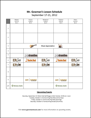 Lesson Schedule